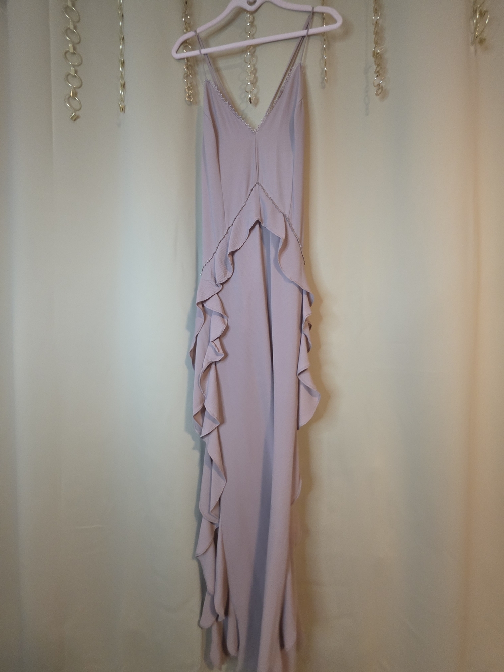 The Jetset Diaries Blush Pink Ruffle-Trim Maxi Dress